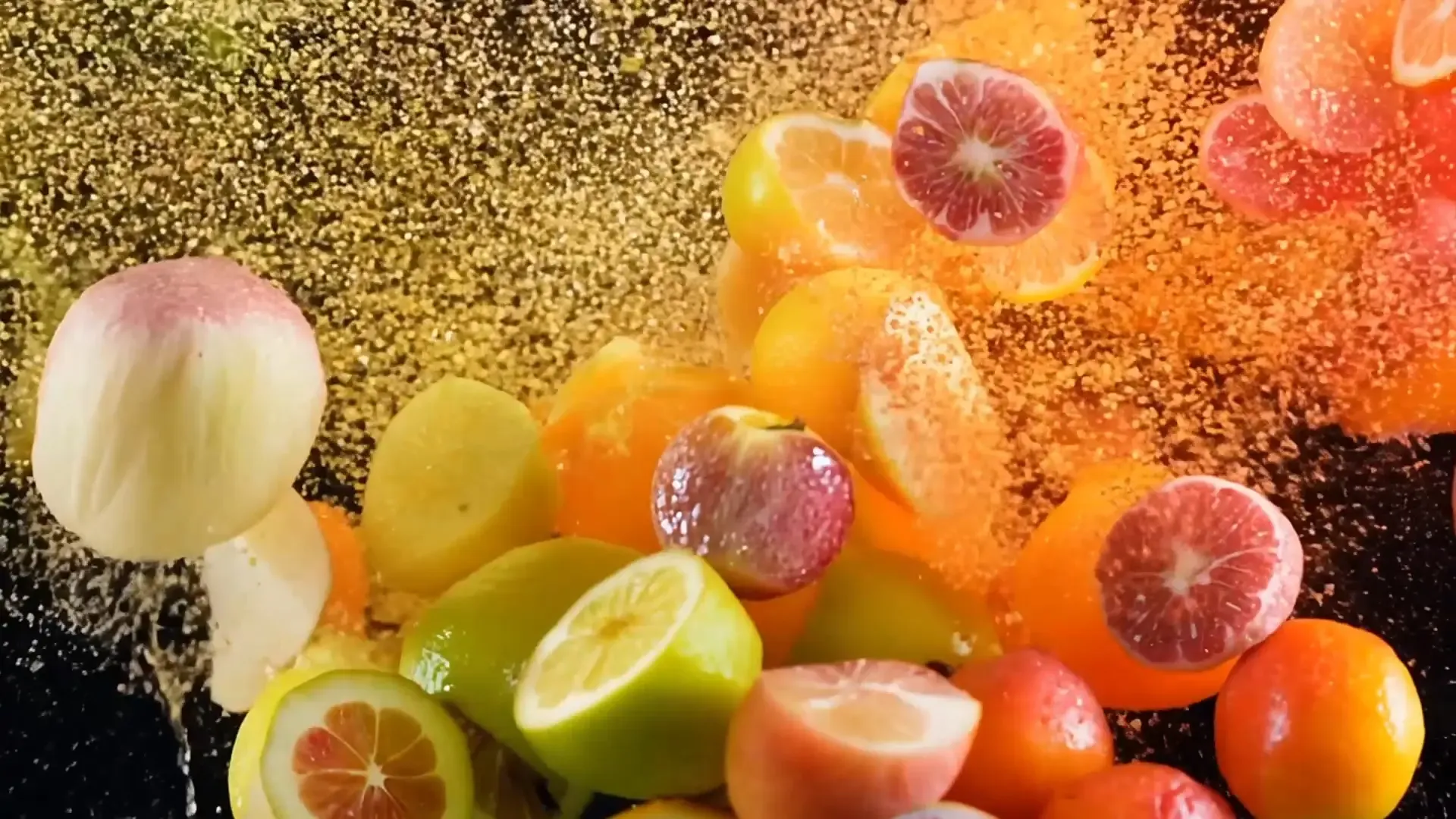 Fresh Fruit Explosion Overlay for Food Ads